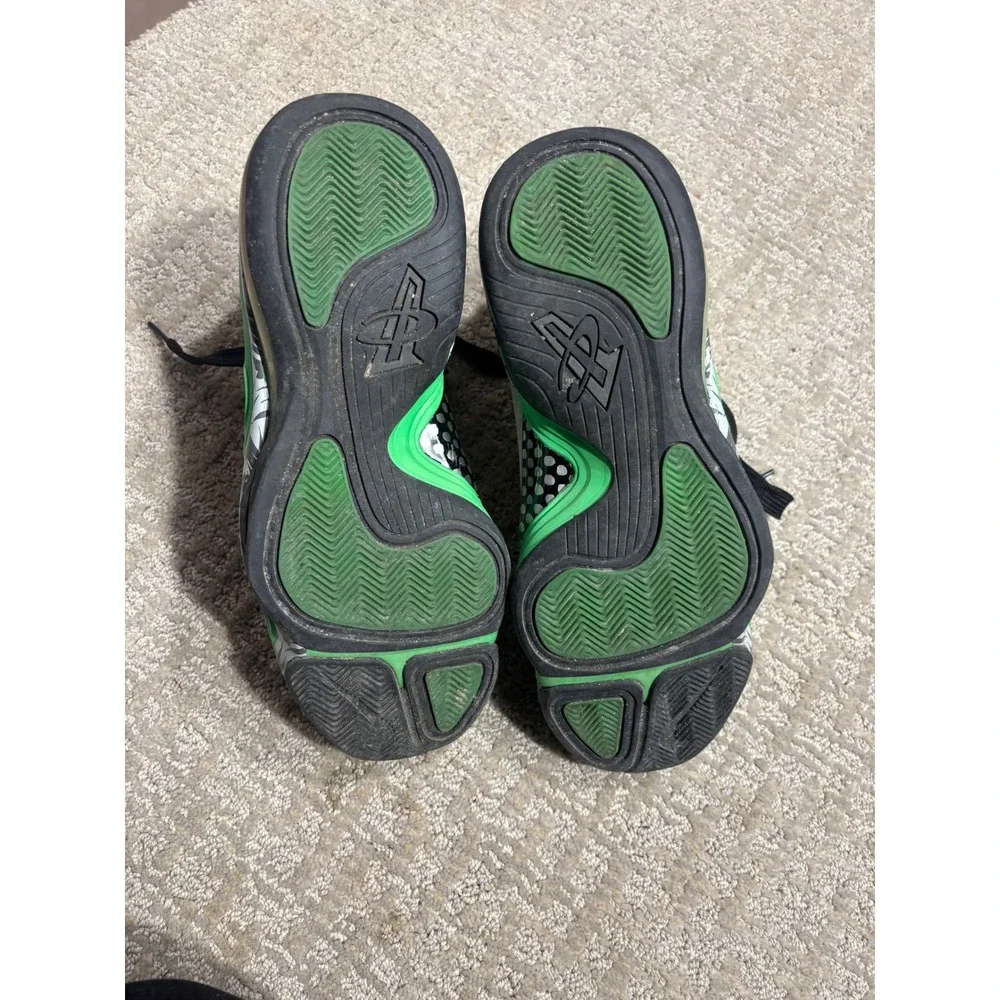 Nike‎ Little Posite Pro Kids Basketball Shoes Green Grey Yellow Size 6.5Y